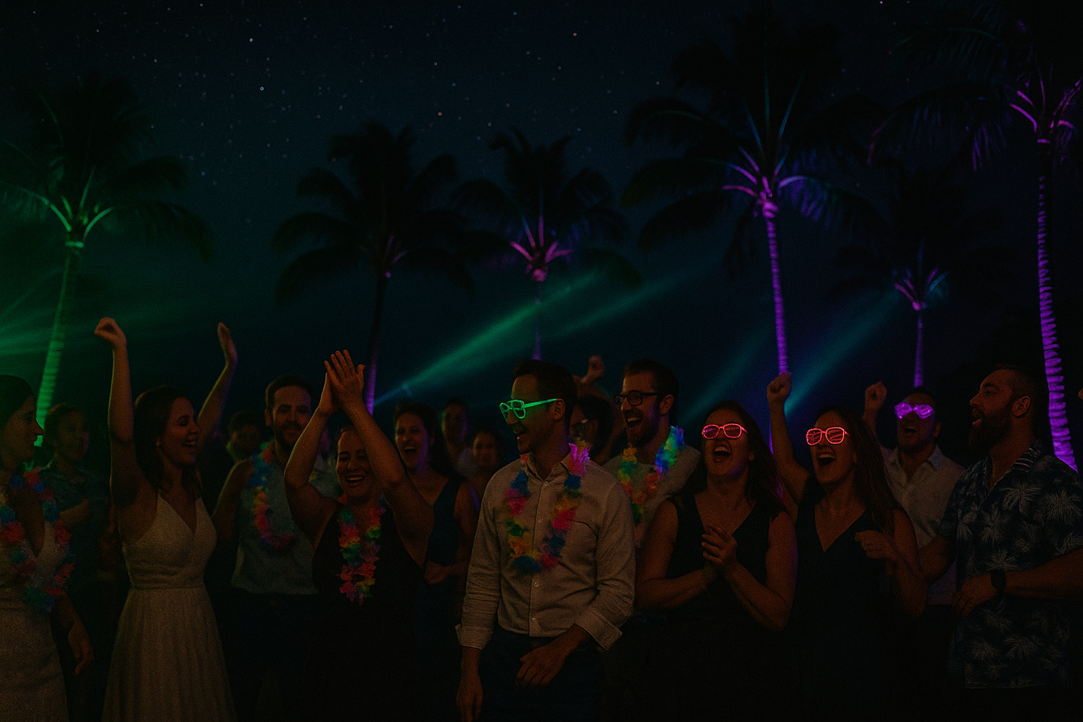 Maui Wedding DJ — DJ Del Sol with couple celebrating on Maui